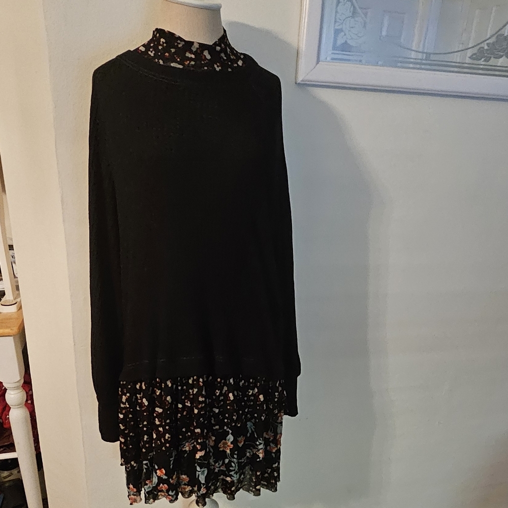 Black Floral Dress Women's Elegant Floral Print Dress - Picture 4 of 5